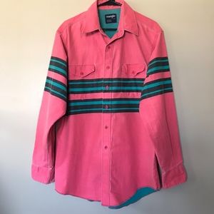 VTG Wrangler Stripe Western Long Sleeve Shirt